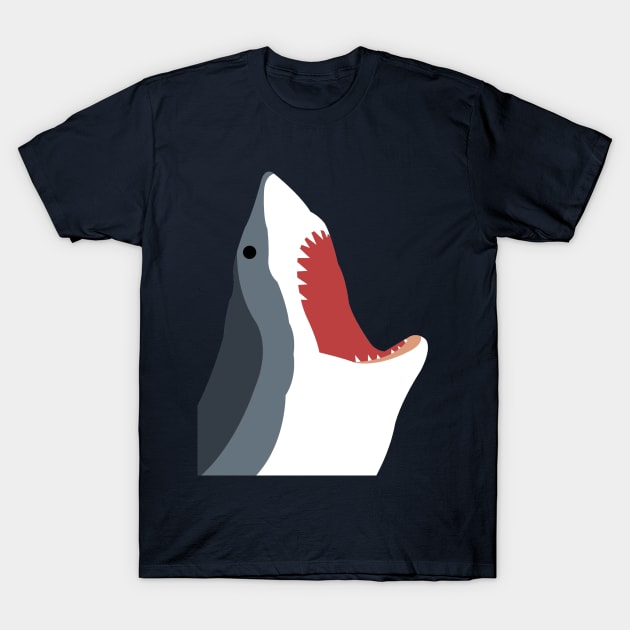 Close Up Shark Face Graphic Mouth Open Wide With Teeth T-Shirt by FlashMac